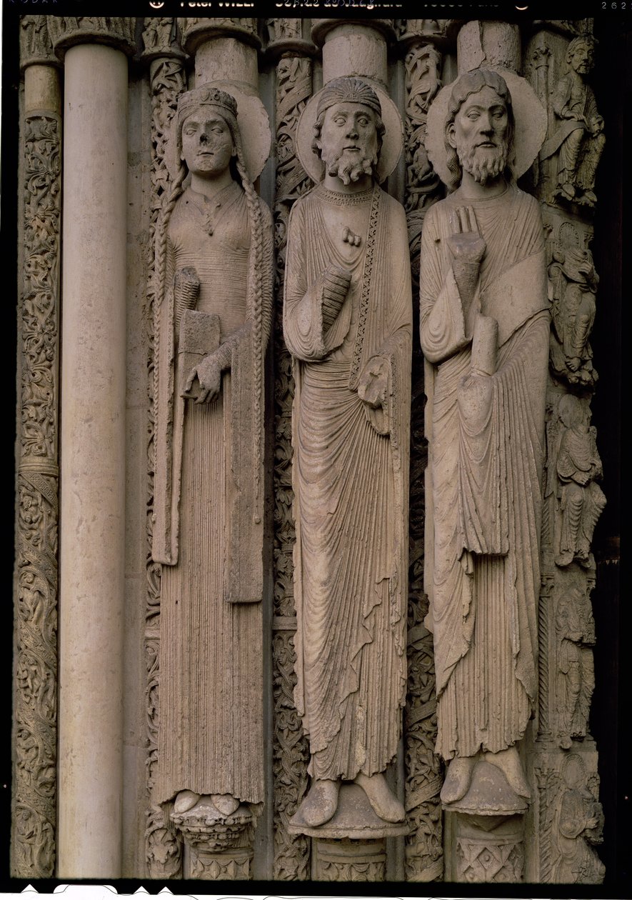 Oude Testament figuren, van de noordelijke stijlen van de centrale deur van het Koninklijke Portaal van de westgevel door French School