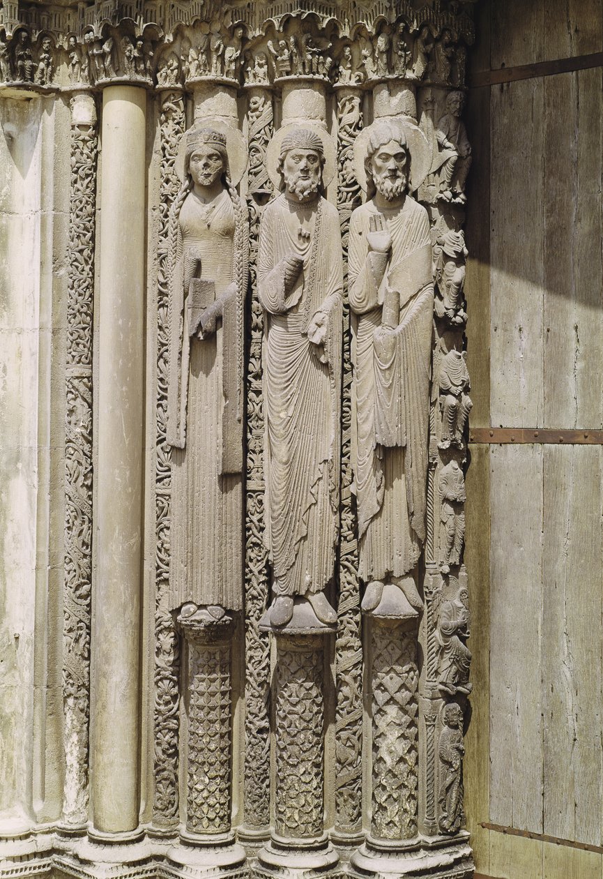 Oude testament figuren, van het koninklijke portaal van de westelijke gevel, c.1145-50 door French School