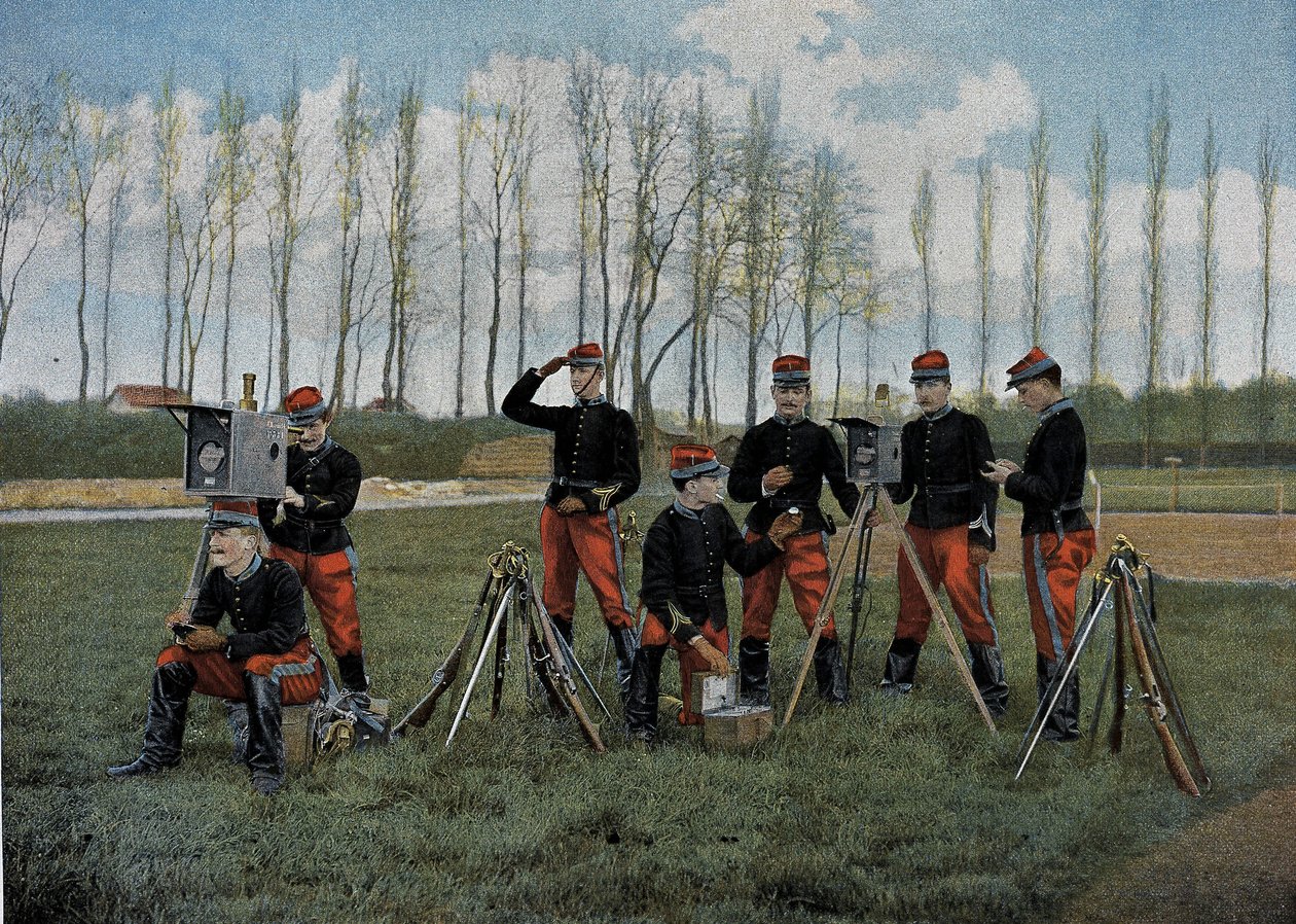 Optische telegraafsessie - in Militair Album - huishoudelijke dienst: cavalerie door French School