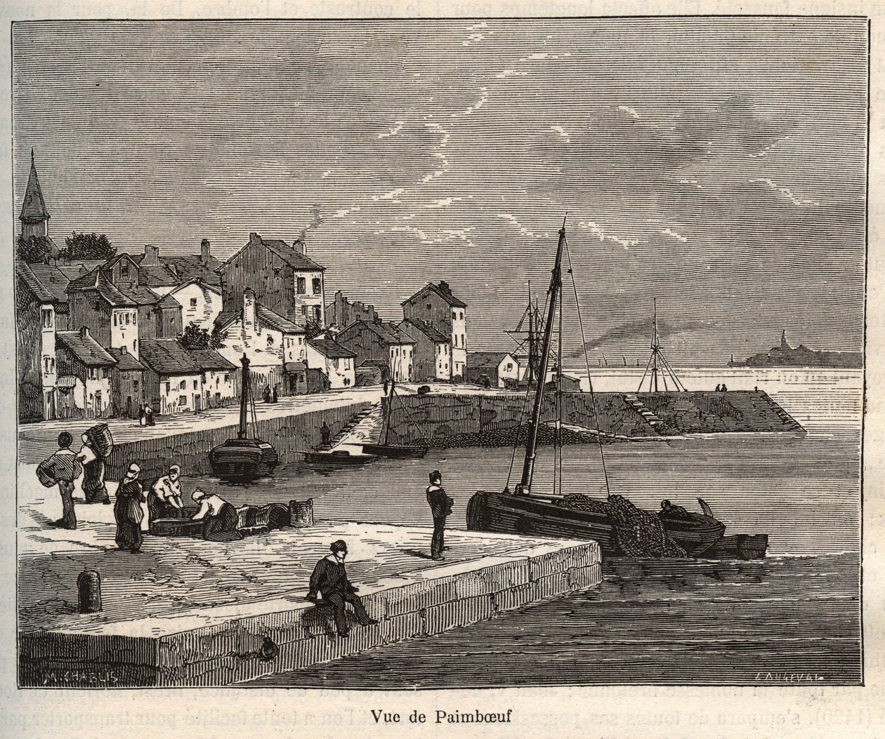 Paimboeuf - Loire-Atlantique, in de regio Pays de la Loire - gravure in 