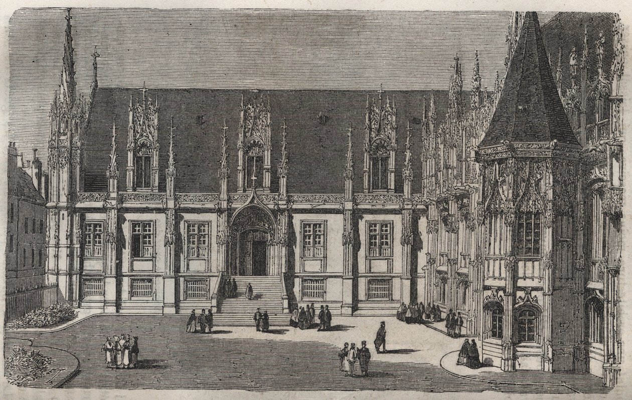 Palais de Justice de Rouen - gravure in 