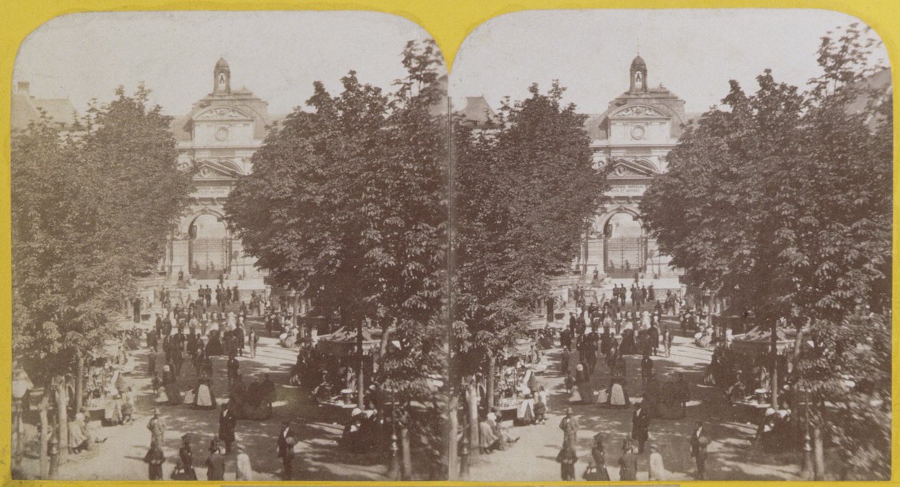 Parijs, Arts et Metiers Openbare Tuin, stereoscopisch beeld, c.1860 door French School