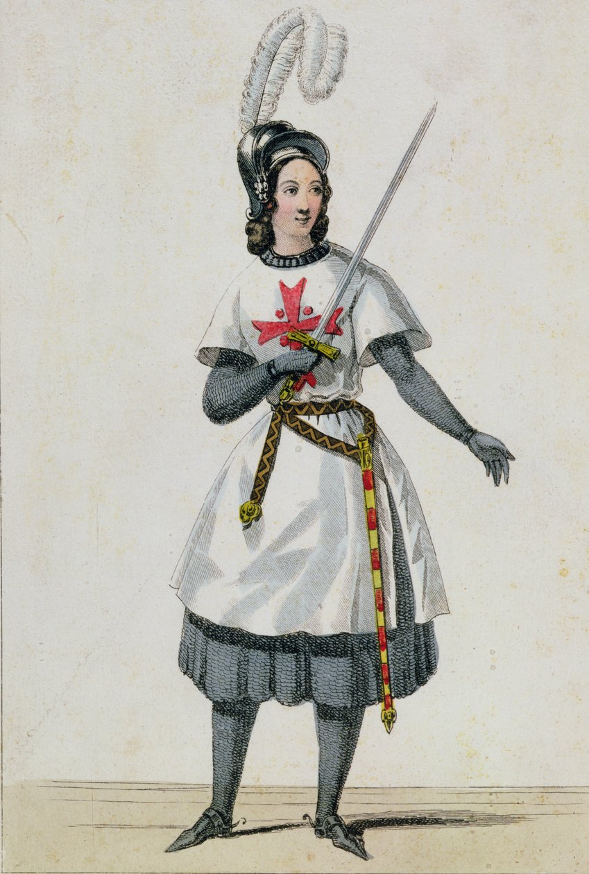 Pauline Garcia-Viardot in de rol van Tancredi in de opera van Gioacchino Rossini in het Theatre Italien, Parijs door French School