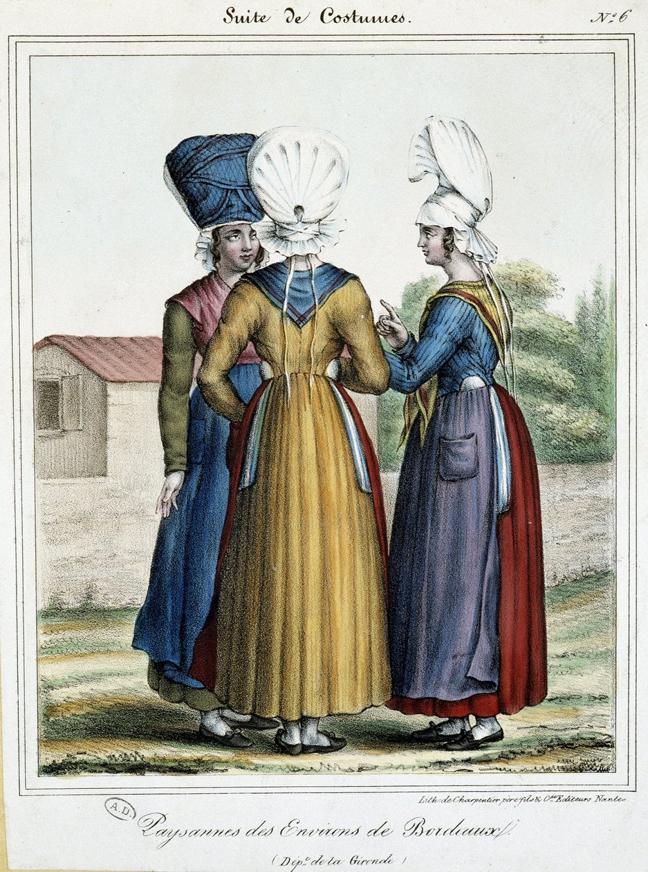 Boeren van Bordeaux - lithografie door French School