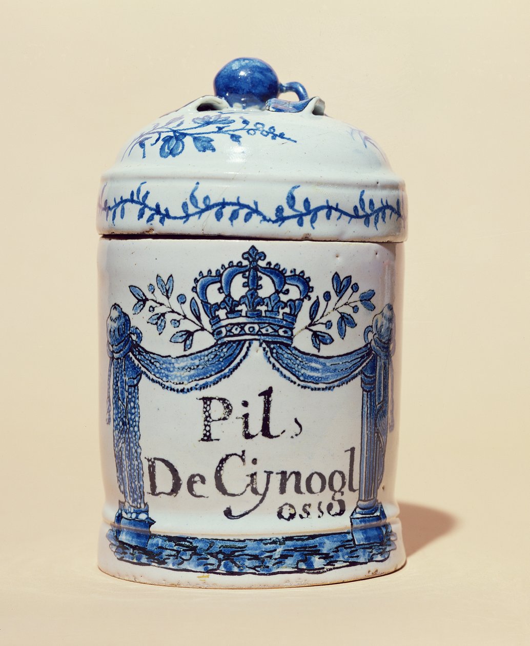 Farmaceutische pot voor cynoglossum-tabletten, ca. 1700 door French School