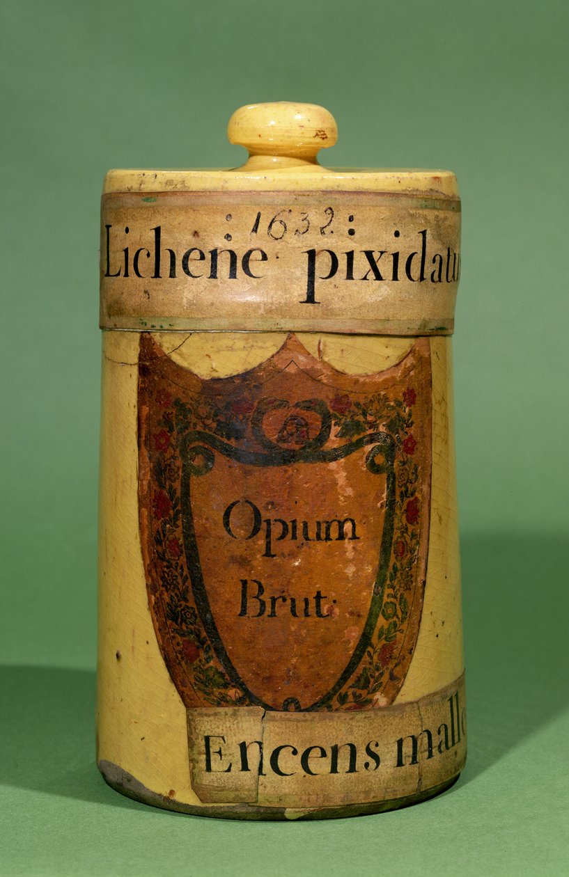Farmaceutische pot voor het opslaan van rauwe opium, 1632 door French School