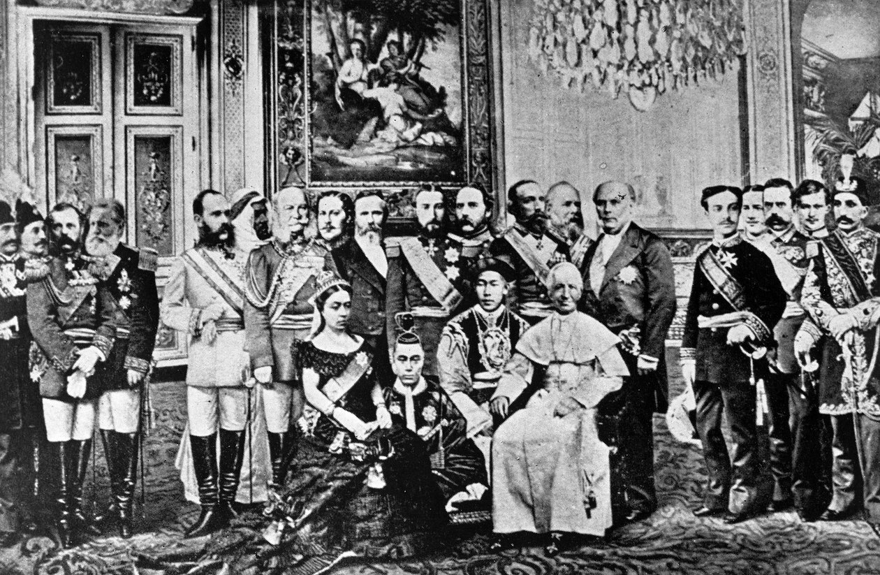 Fotomontage van wereldleiders, 1867 door French School