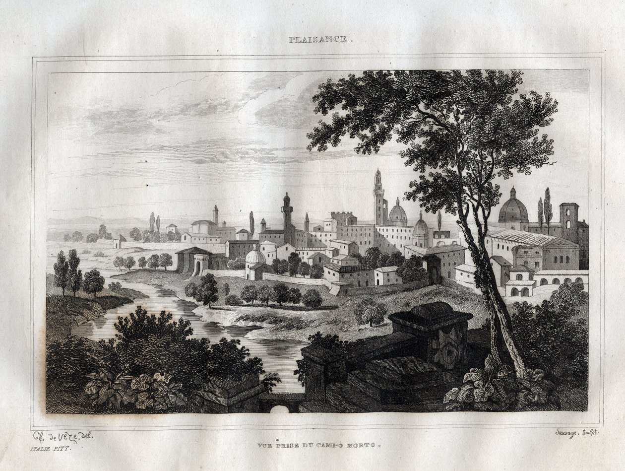 Piacenza - Plaisance - Gravure uit 