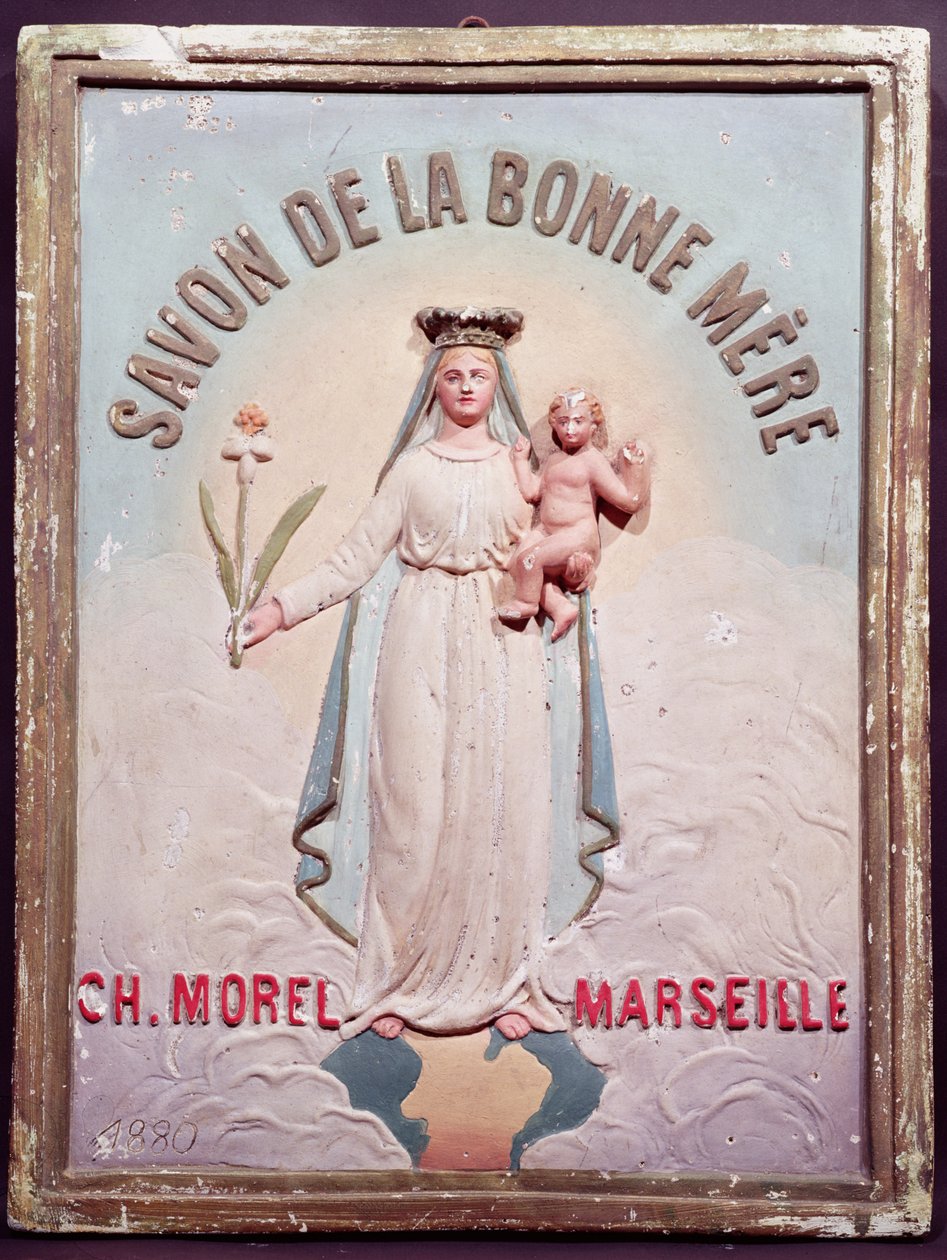 Plaquette die Savon de la Bonne Mere adverteert, 1880 door French School