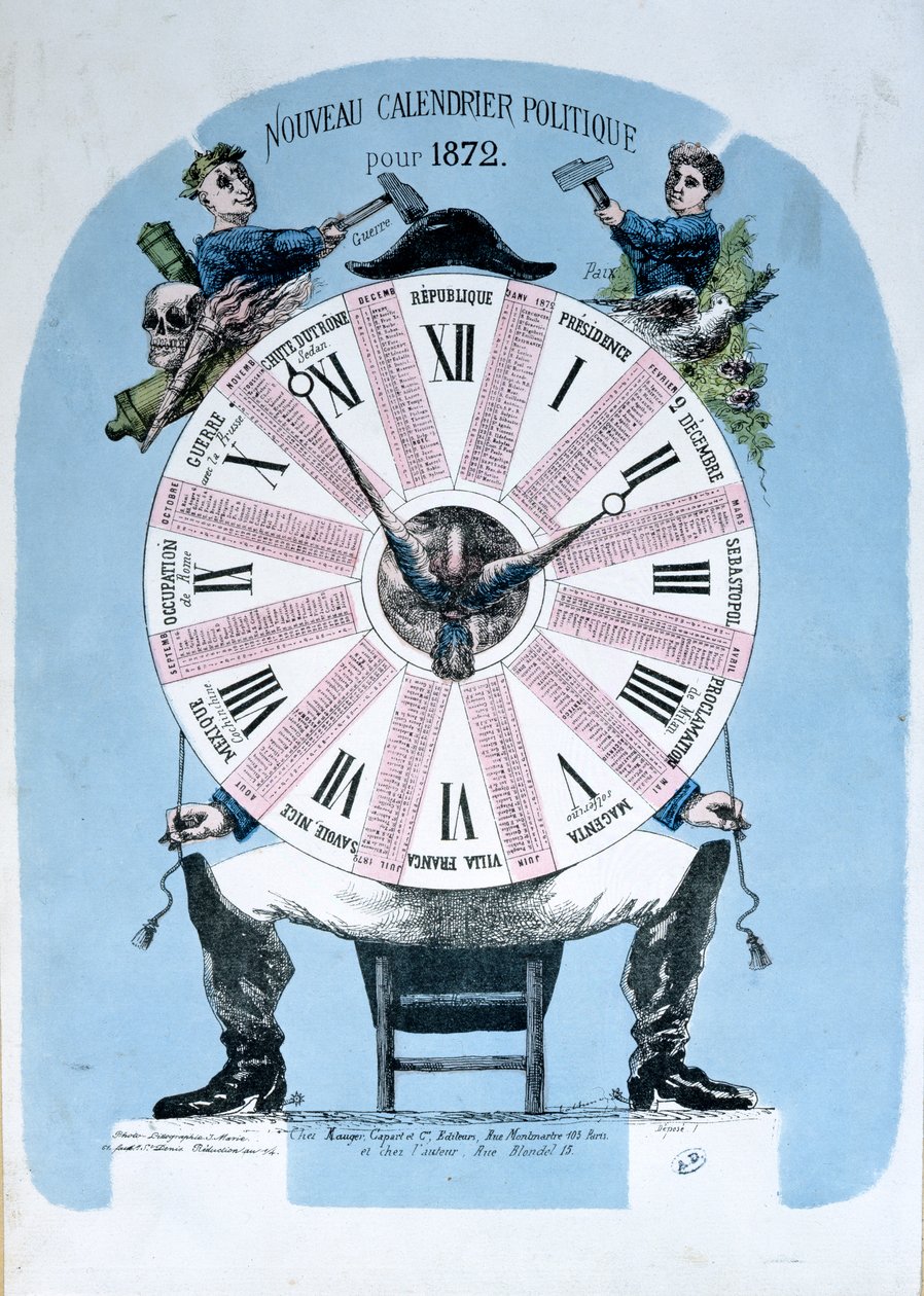 Politieke kalender voor 1872 door French School