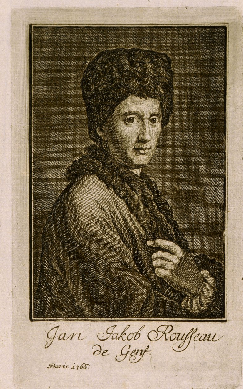 Portret van Jean Jacques Rousseau (1712-1778). Anoniem werk, gravure 1766. Franse kunst door French School