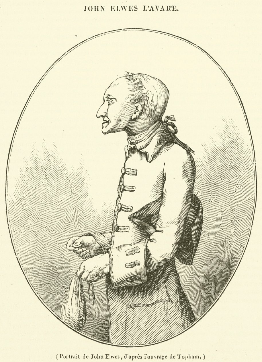Portret van John Elwes (gravure) door French School