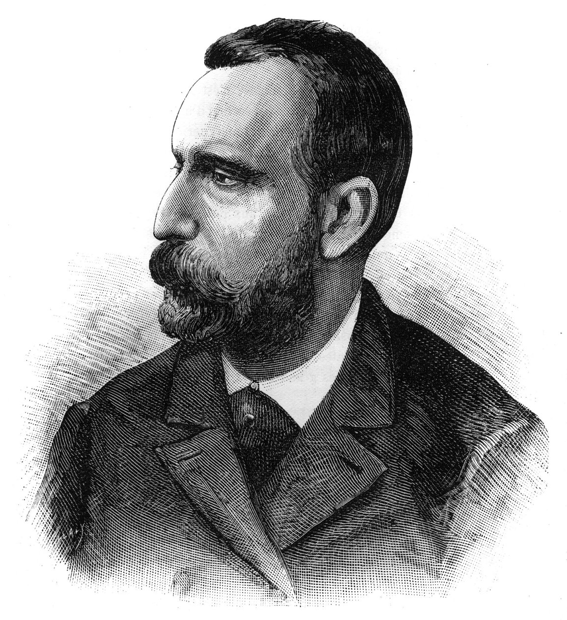 Portret van dokter Jaime Ferran y Clua, Spaanse bacterioloog, ontdekker van het cholera-vaccin. Gravure in "Le Monde Illustré" door French School