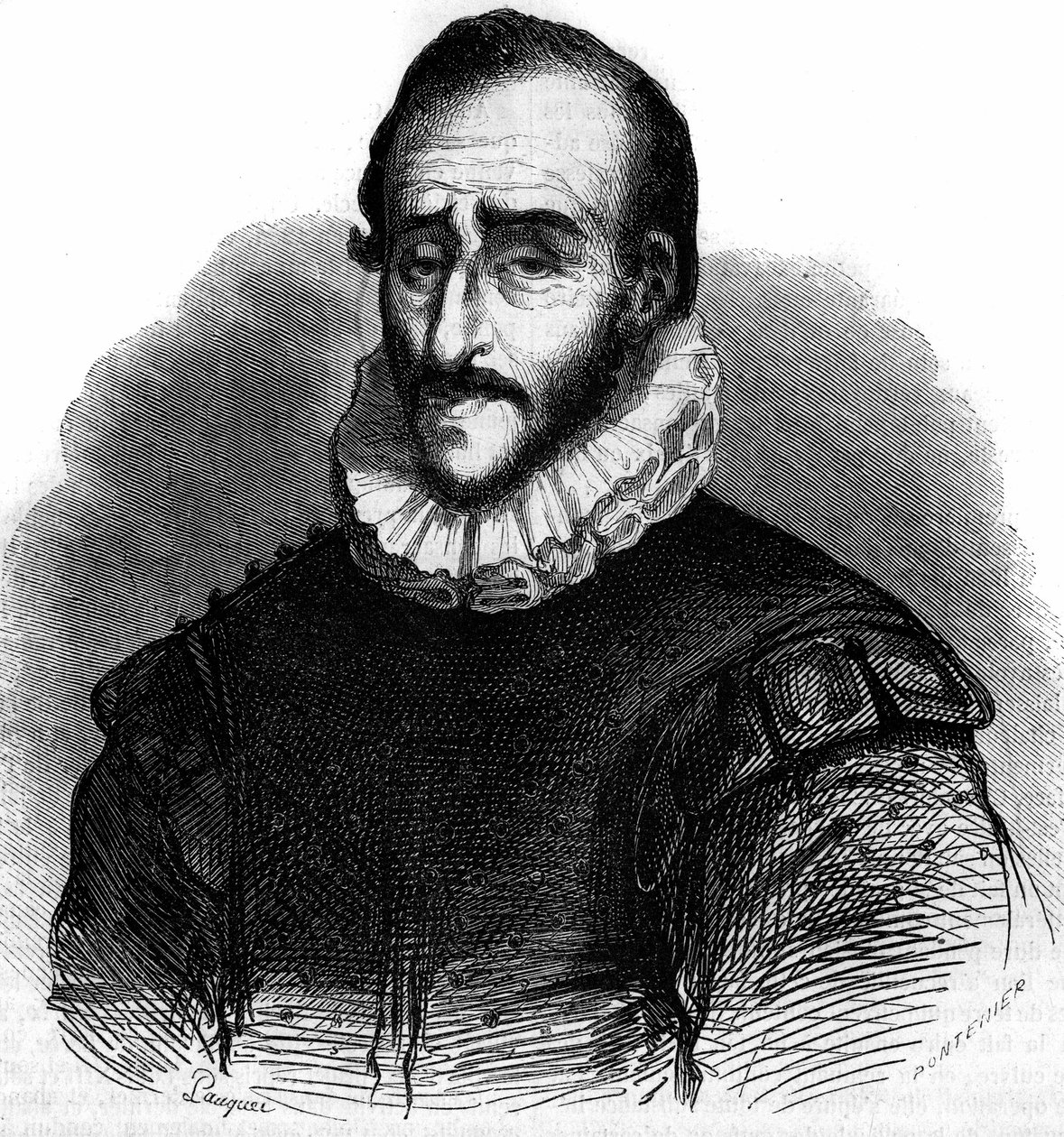 Portret van Adam de Craponne (1526-1576), Franse ingenieur. Gravure in Le Magasin picturesque door French School