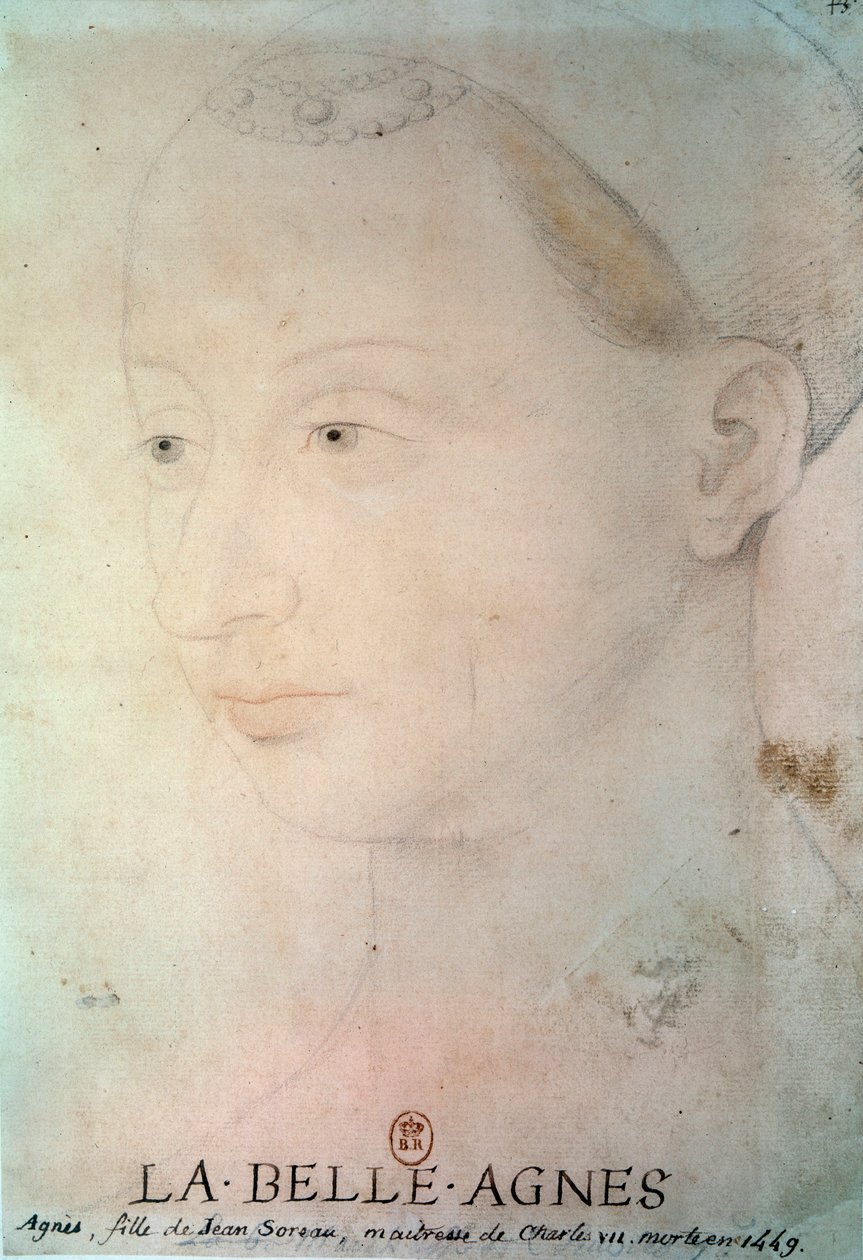 Portret van Agnes Sorel (1422-1450) Dame van Beaute sur Marne door French School