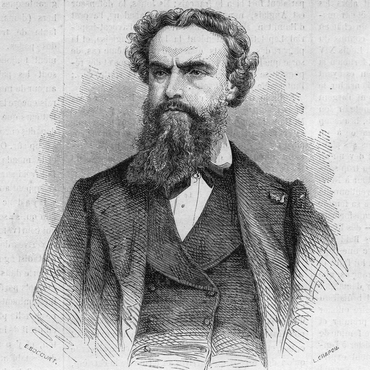 Portret van Alexandre Cabanel (1823-1899), Franse schilder. Gravure in 