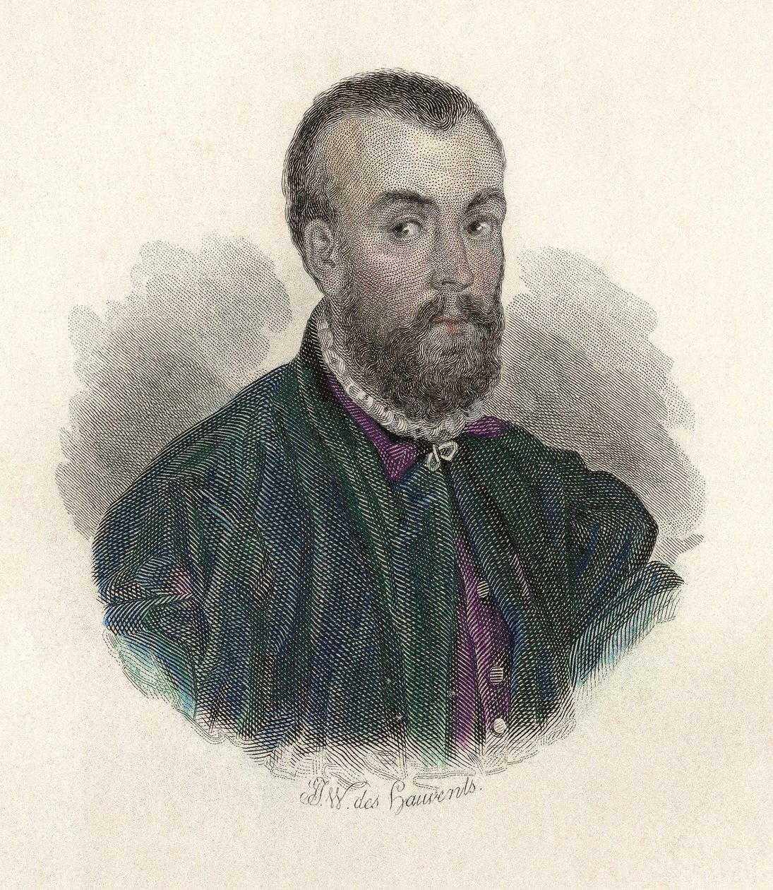 Portret van Andre Vesale (1514-1564), een Vlaamse arts die in Spanje en Italië praktiseerde door French School