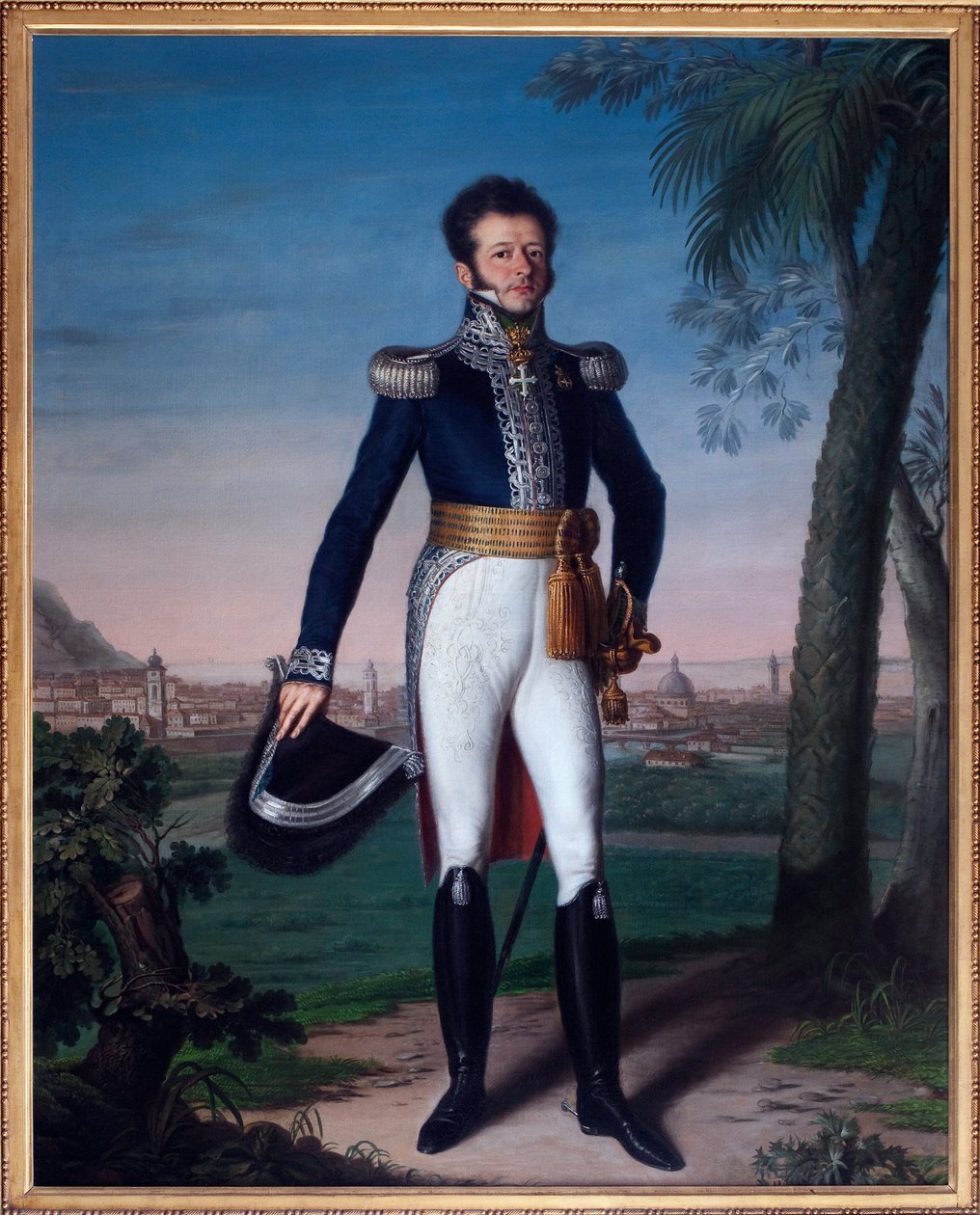 Portret van Annibal de Saluces (Annibale Di Saluzzo) (1776-1852), Gouverneur van Nice onder Restauratie - Schilderij door Jean Vacca, olieverf op doek, Franse kunst - Gemeentelijke Archieven van Nice door French School