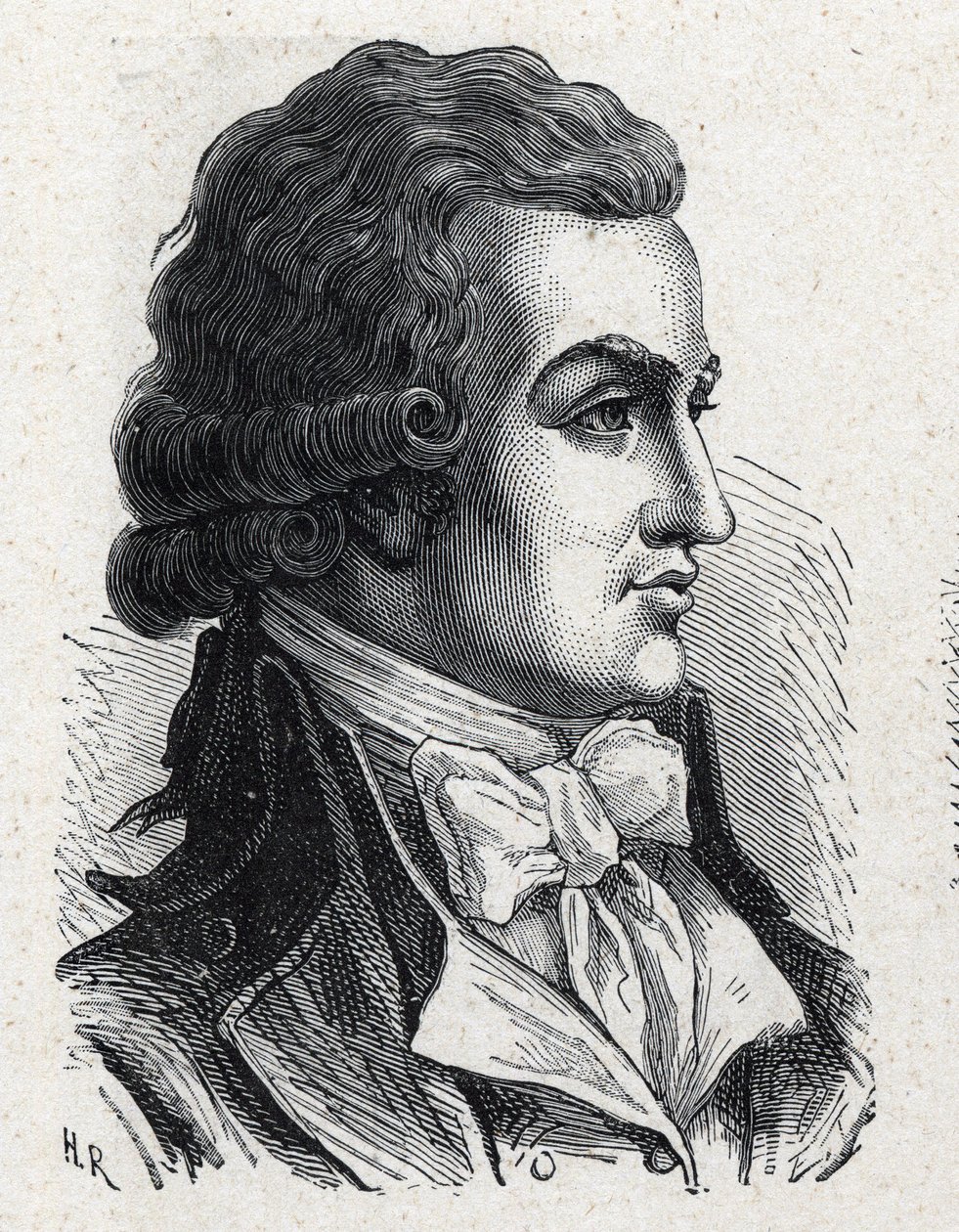 Portret van Antoine Pierre Joseph Marie Barnave (1761-1793) Frans politicus. Gravure uit 1889. Privécollectie. door French School
