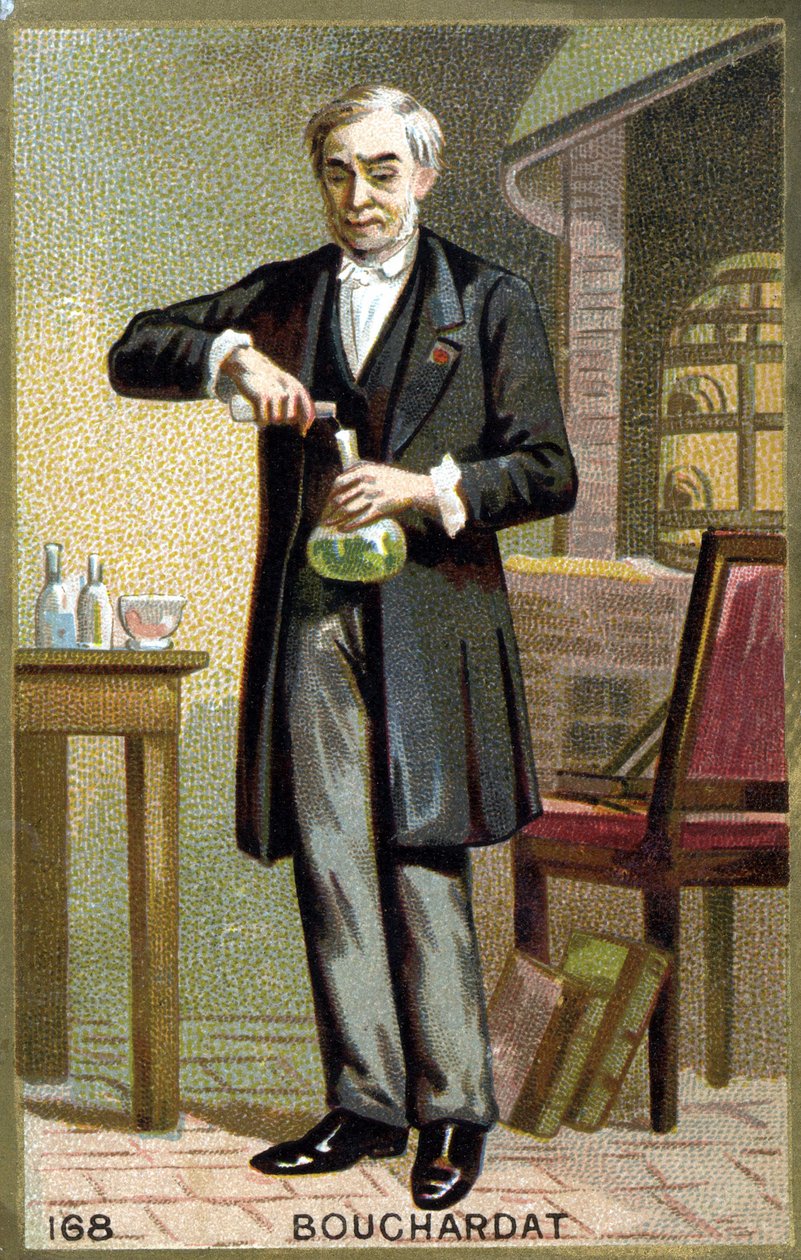 Portret van Apollinaire Bouchardat (1809-1866), Franse apotheker. Chromolithografie van het einde van de 19e eeuw door French School