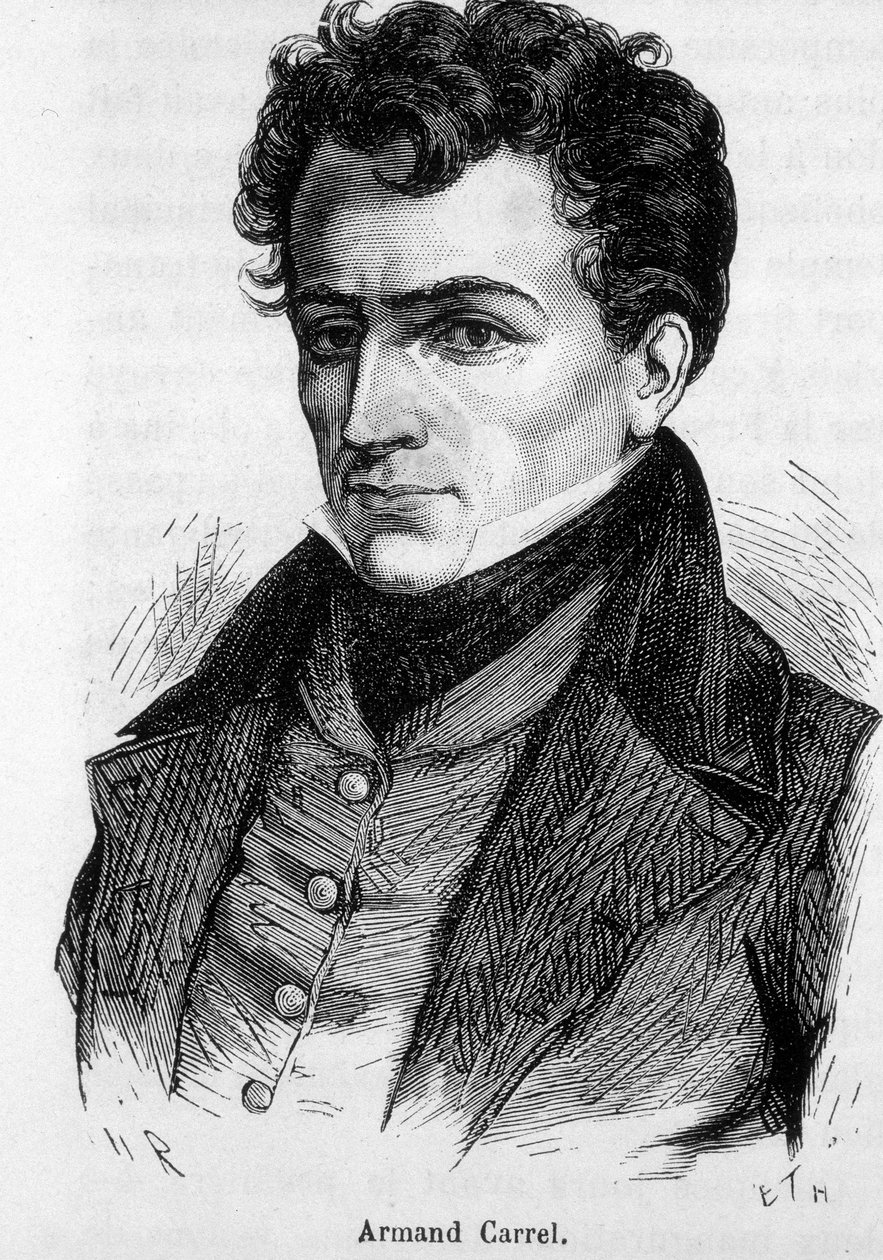 Portret van Armand Carrel, Franse journalist en politiek schrijver (1800-1836) door French School
