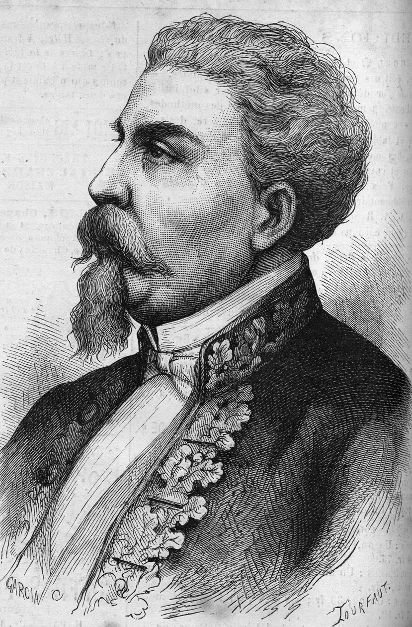 Portret van Benedetto Cairoli (1825-1889), Italiaanse staatsman. Gravure in 