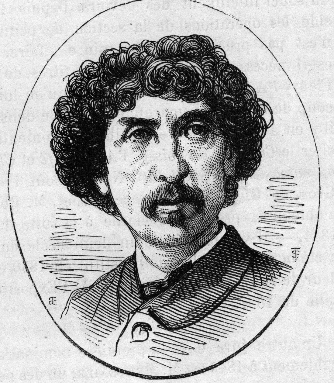 Portret van Charles Garnier, Franse architect. Gravure in 
