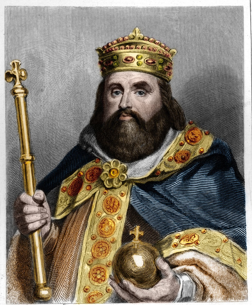 Portret van Karel III de Dikke, keizer van het Westen en regent van Frankrijk - in 