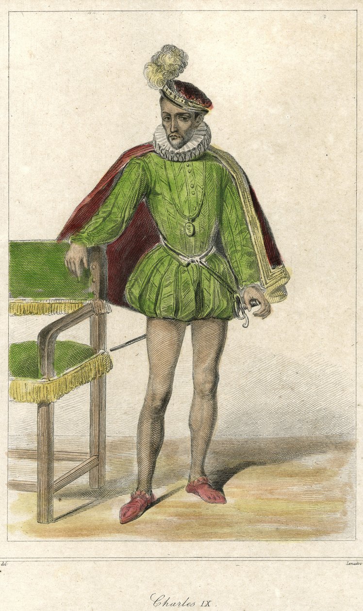 Portret van Karel IX (1550-1574), Koning van Frankrijk. door French School