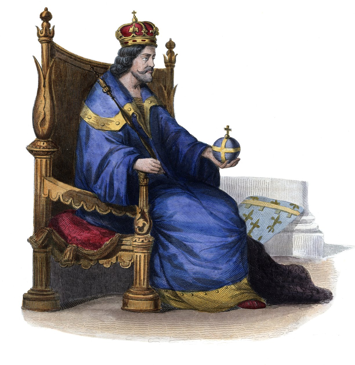 Portret van Karel I van Napels (Karel van Anjou) (1227-1285), koning van Sicilië door French School