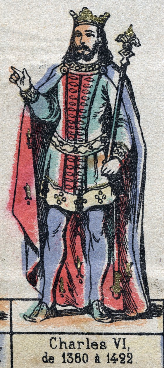 Portret van Karel VI van Frankrijk, bekend als Karel de Goede (1368-1422). Illustratie eind 19e eeuw. door French School
