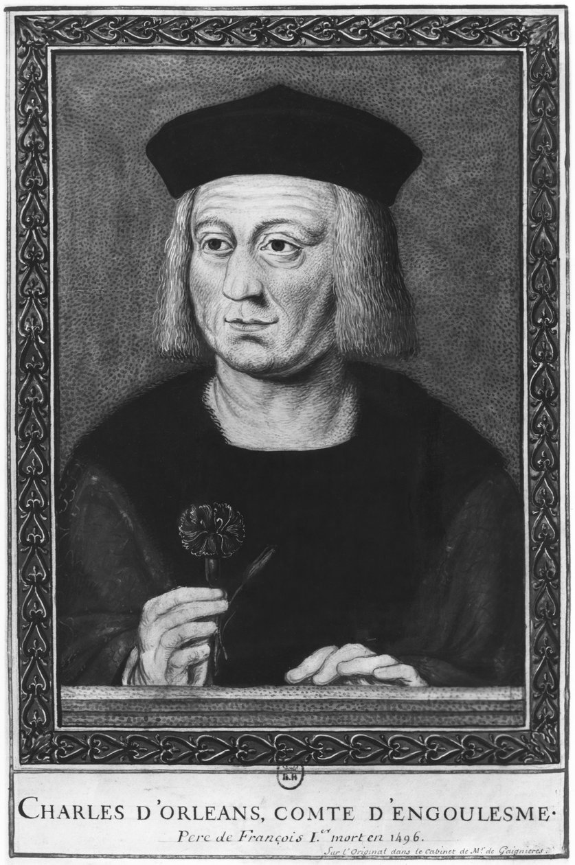 Portret van Karel van Orléans, Graaf van Angoulême, naar het origineel uit de collectie Roger de Gaignières door French School