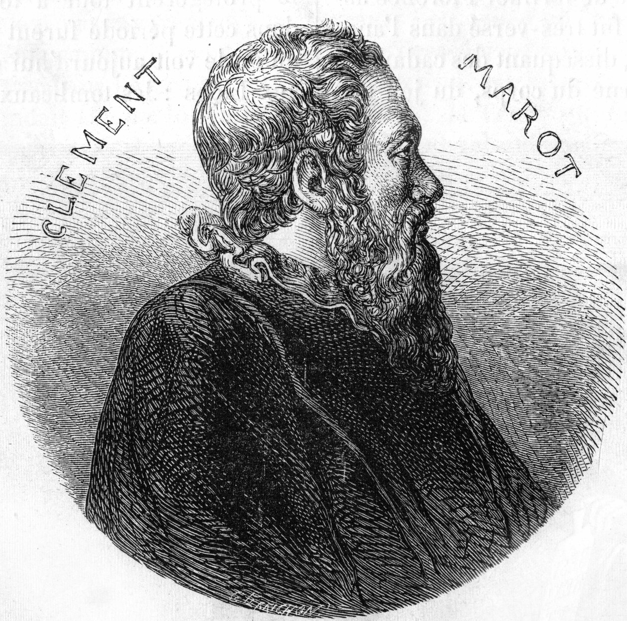Portret van Clément des Marets genaamd Marot (1496-1544), dichter. In 