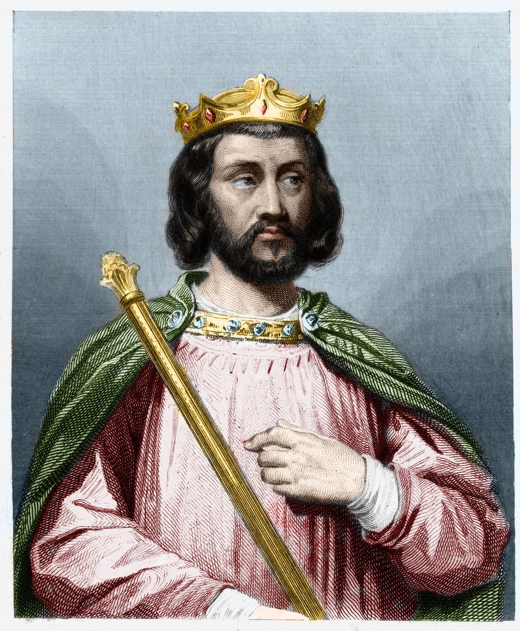 Portret van Clotaire (Clothaire) III (652 - 673), Koning van Neustrië en Bourgondië - in 