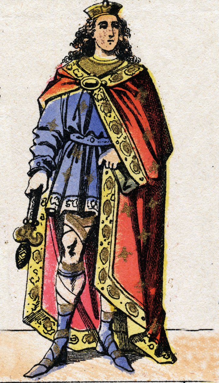 Portret van Clovis II, Koning der Franken (ca. 633-657). door French School