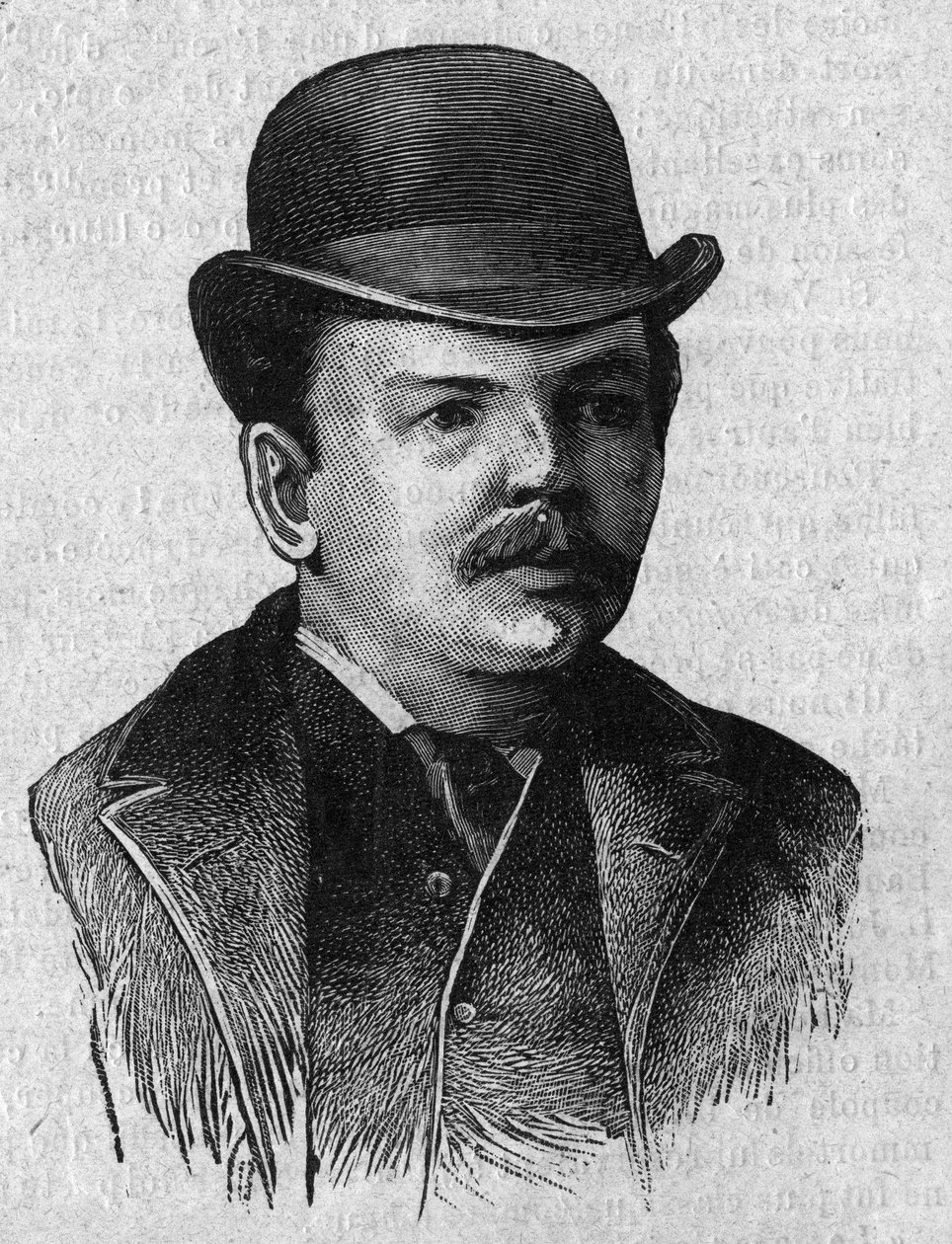 Portret van Dr. Leander Starr Jameson (1853-1917), Britse premier van de Kaapkolonie in Zuid-Afrika (Transvaal). Gravure in "La gazette du dimanche" van 16 januari door French School