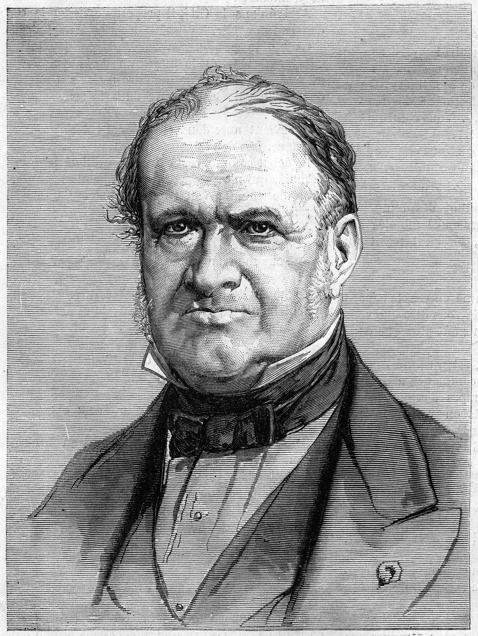 Portret van Elie de Beaumont (1798-1874), Franse geoloog. Gravure in "Le Monde Illustré" n°912 van 3 oktober door French School