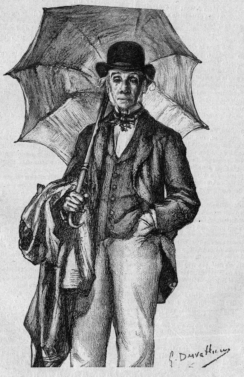 Portret van Ernest Legouve (1807-1903), Franse dichter, romanschrijver en toneelschrijver, lid van de Académie Française. Gravure in 