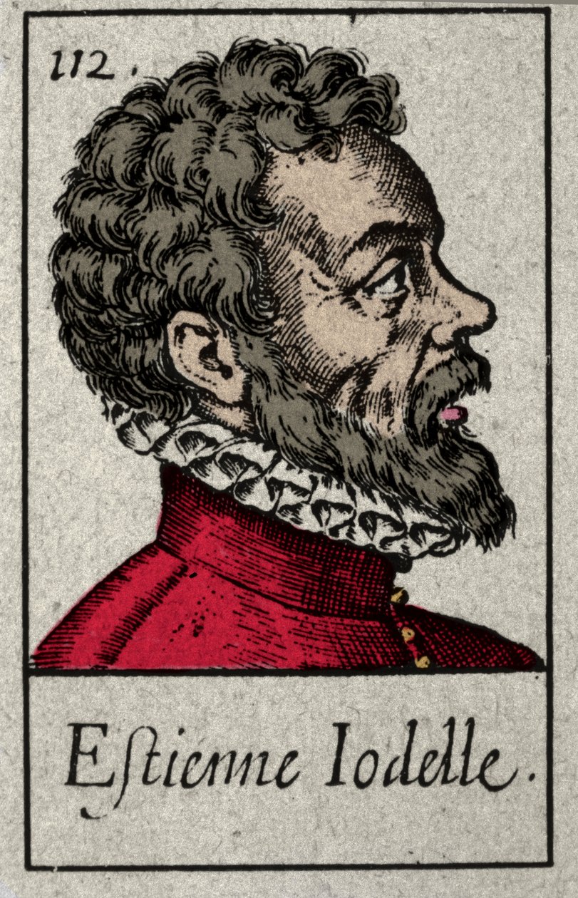 Portret van Etienne Jodelle (1532-1573), Franse dichter lid van de Pleiade-beweging. Gravure uit de 19e eeuw. door French School