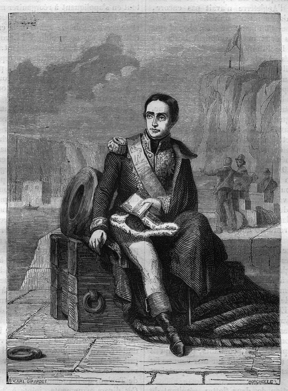 Portret van Eustache Bruix (1759-1805), Franse admiraal - Gravure uit 1865 in "Histoire du Consulate et de l