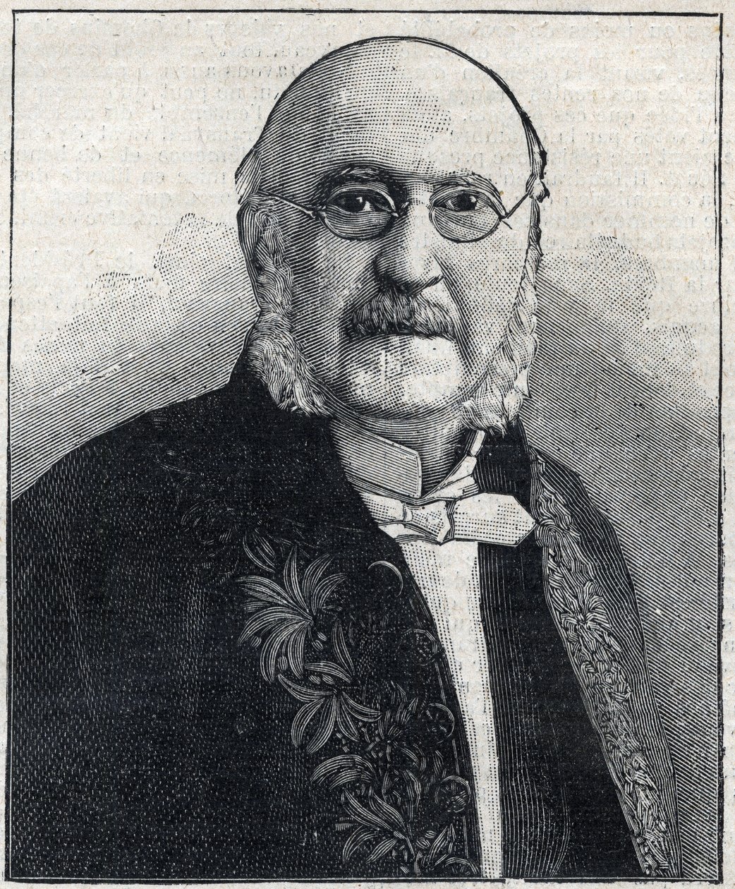 Portret van Francois Jules Suisse, genaamd Jules Simon (1814-1896), Franse filosoof en staatsman, in "Le Petit Parisien" door French School