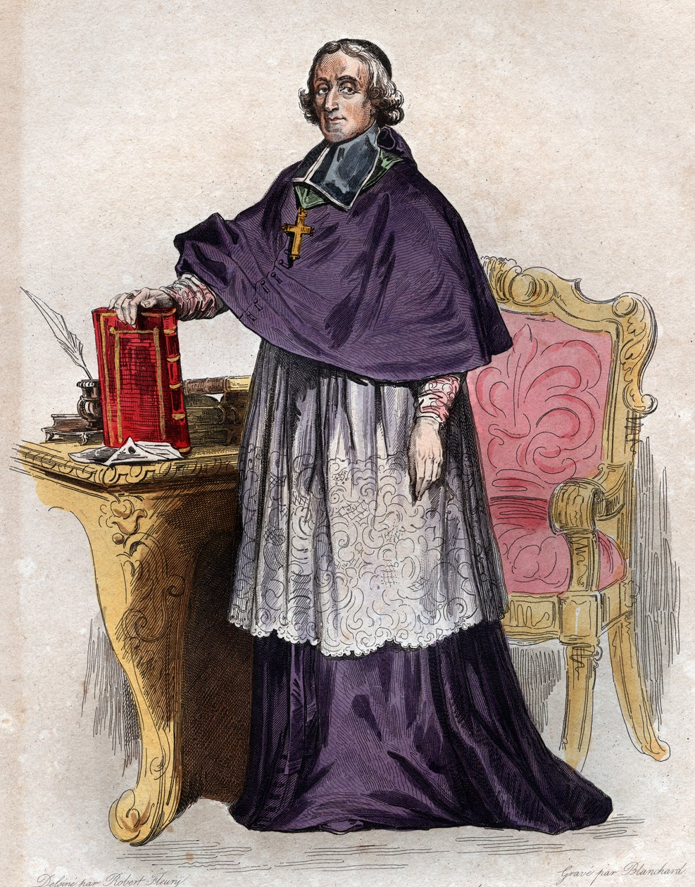 Portret van Francois de Pons de Salignac de La Mothe Fenelon (1651-1715), Franse aartsbisschop, theoloog, dichter en schrijver door French School