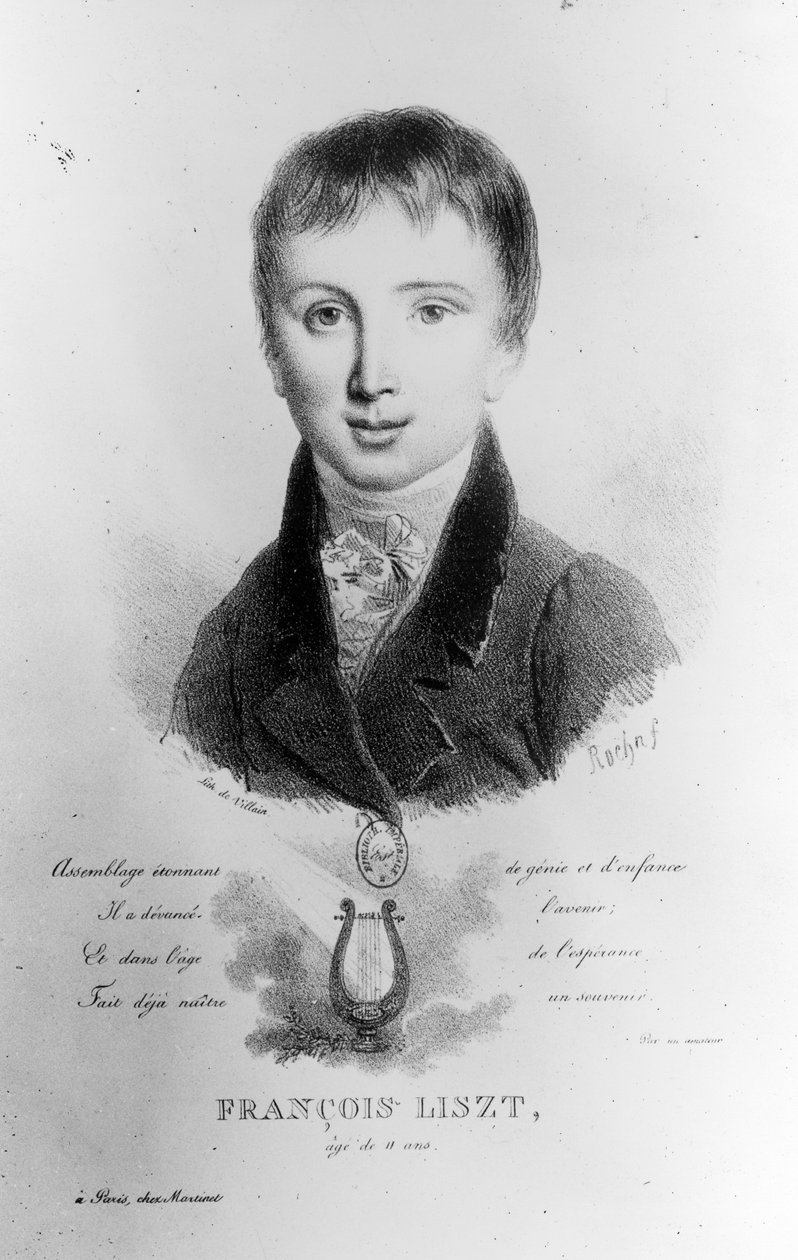 Portret van Franz Liszt op 11-jarige leeftijd door French School