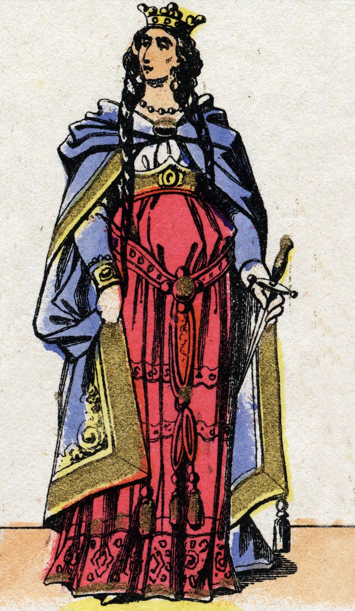 Portret van Fredegonde, koningin van Neustrië. door French School