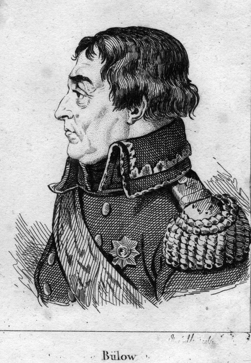 Portret van Friedrich Wilhelm von Bulow (gravure) door French School