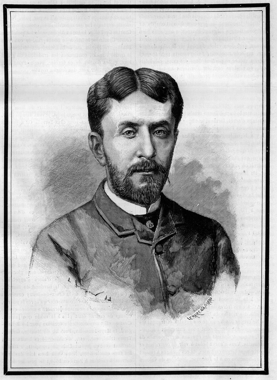 Portret van Gabriel Charmes (1850-1886), Franse journalist. Gravure in 
