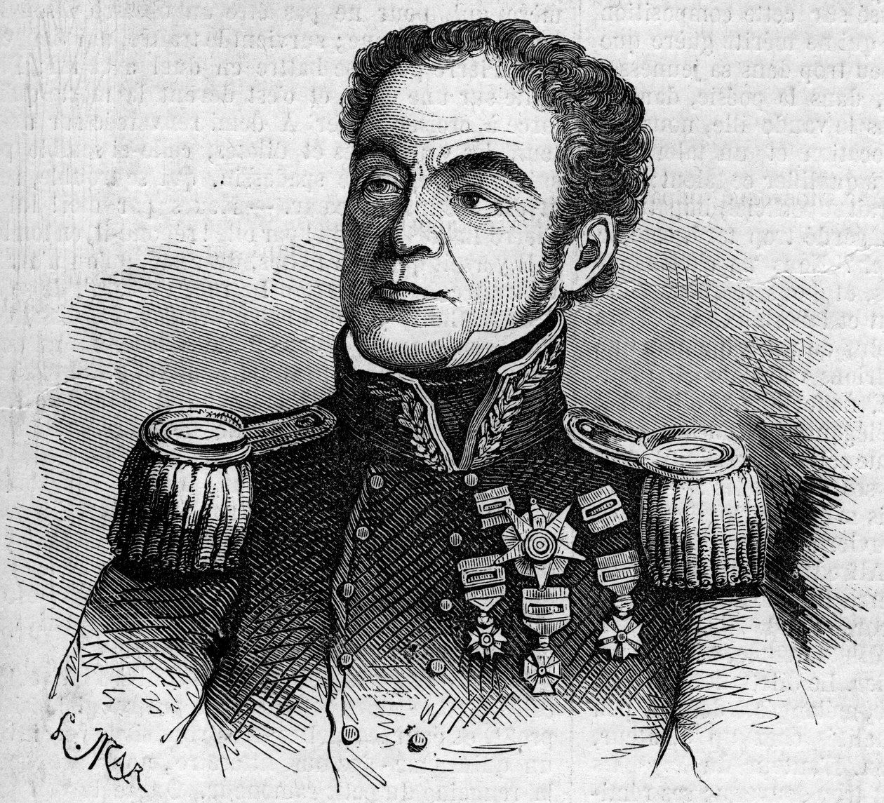 Portret van generaal Antonio Lopez de Santa Anna door French School