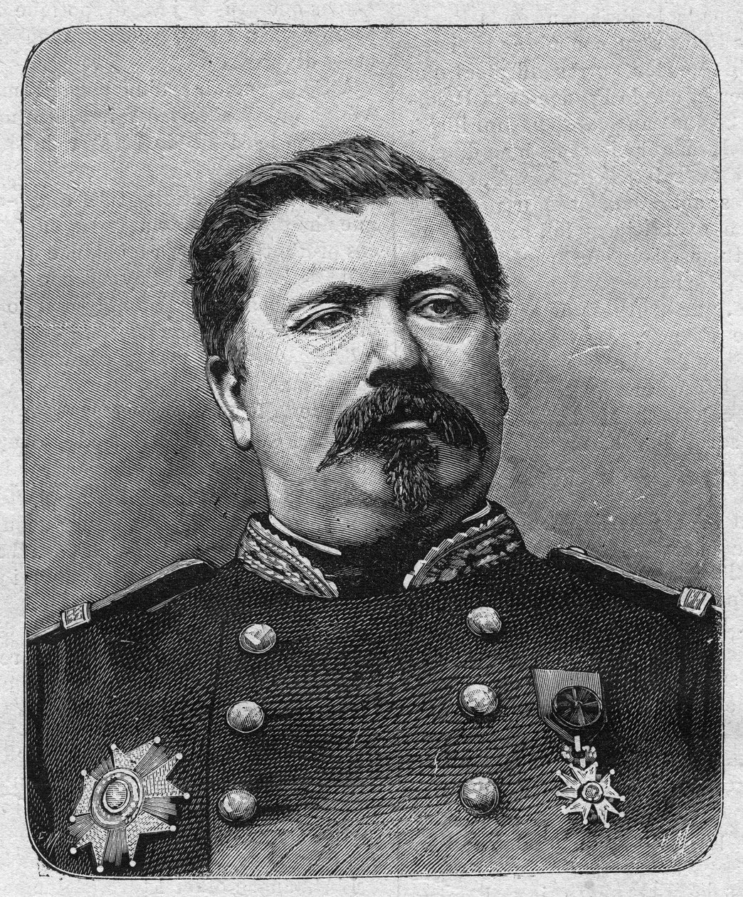 Portret van generaal Davout, grootkanselier van het Legioen van Eer. Gravure in "La gazette du dimanche" van 12 december 1895 door French School