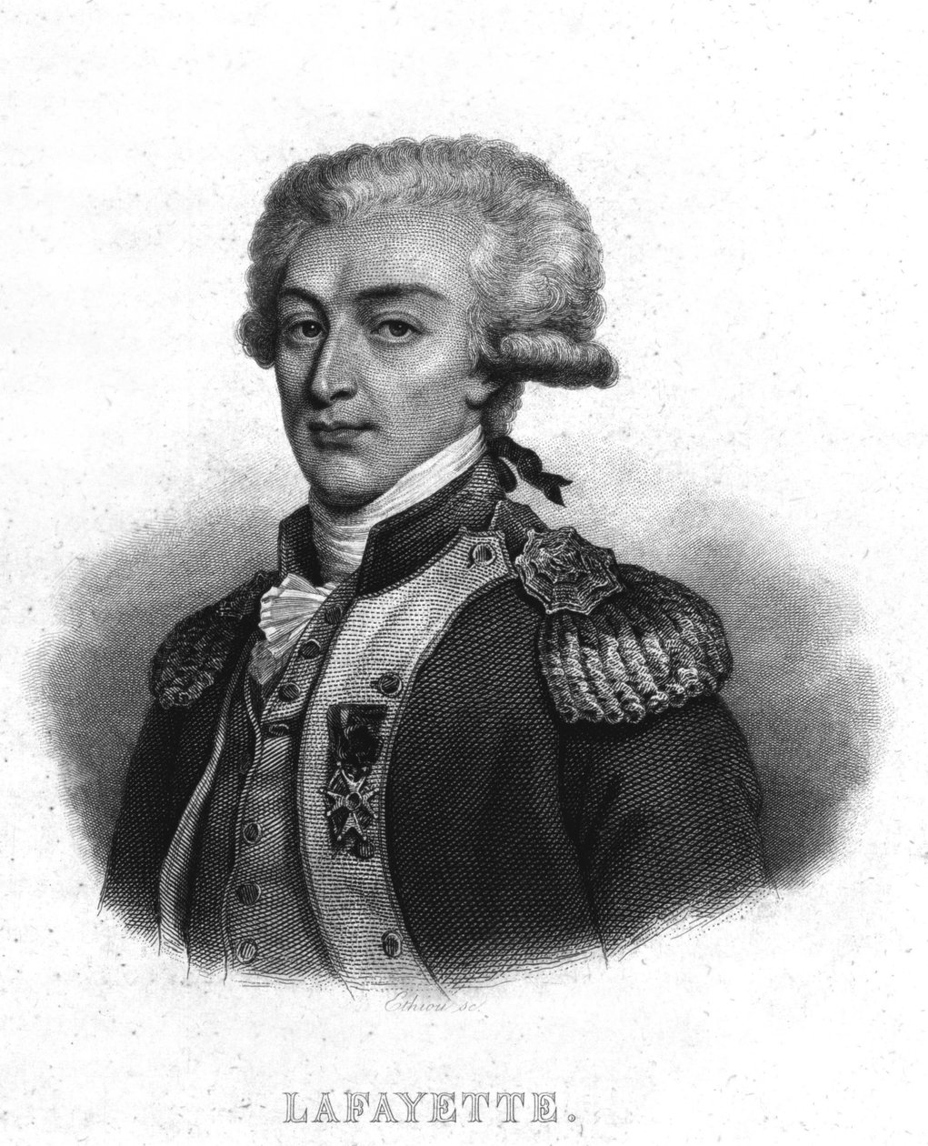 Portret van generaal La Fayette (Lafayette) (1757 - 1834) - in 