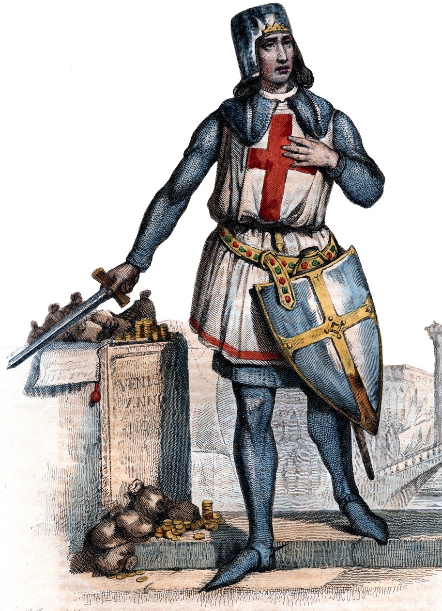 Portret van Geoffrey van Villehardouin (1150-1228), Franse historicus en ridder door French School